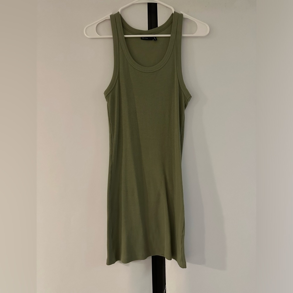 ASOS Green Ribbed Mini Dress